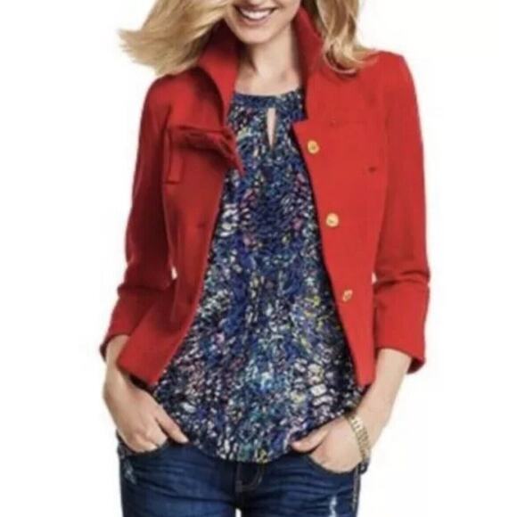 CAbi Stained Glass Keyhole Sleeveless Top M Lined Blue Career Summer #3093 Shirt - Picture 13 of 13